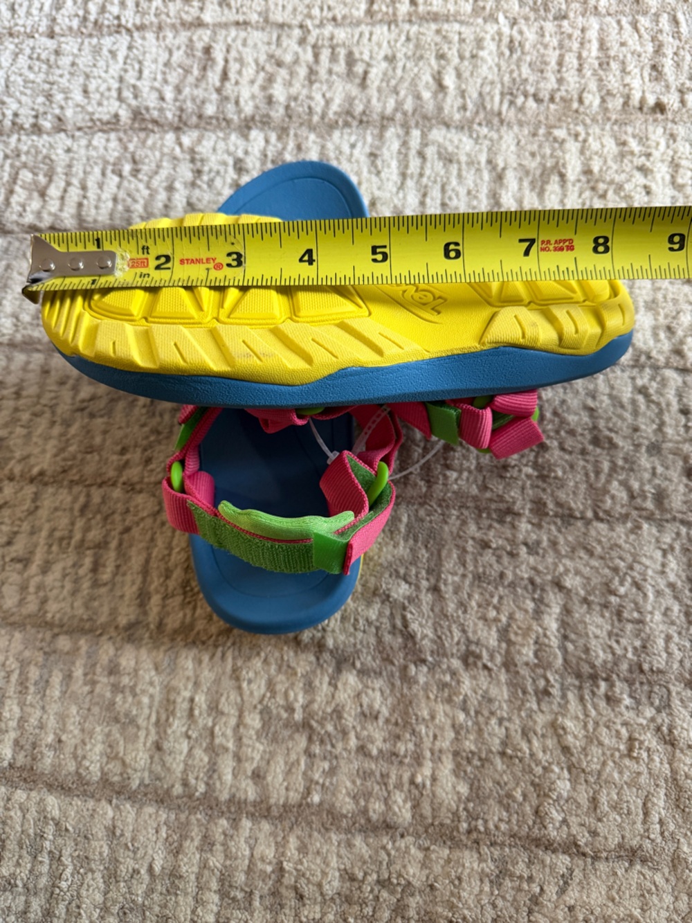 Teva Kids Blue Sandals with Pink and Green Straps - Picture 6 of 7